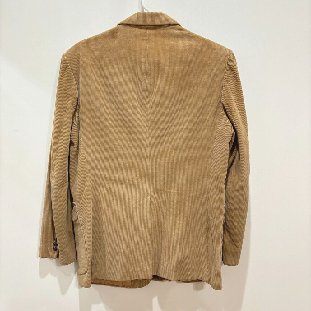 VTG Joe Namath Corduroy Blazer Men 42R 2-Button Camel Tan Classic Retro Academia - Picture 7 of 14